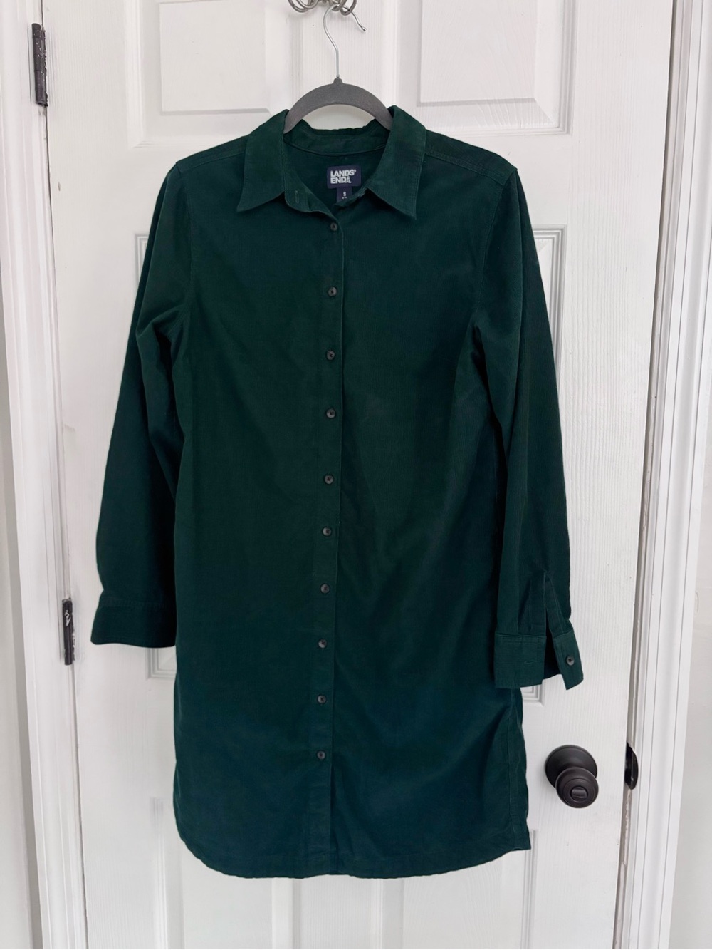Lands' End Forest Green Corduroy Button-Up Shirt